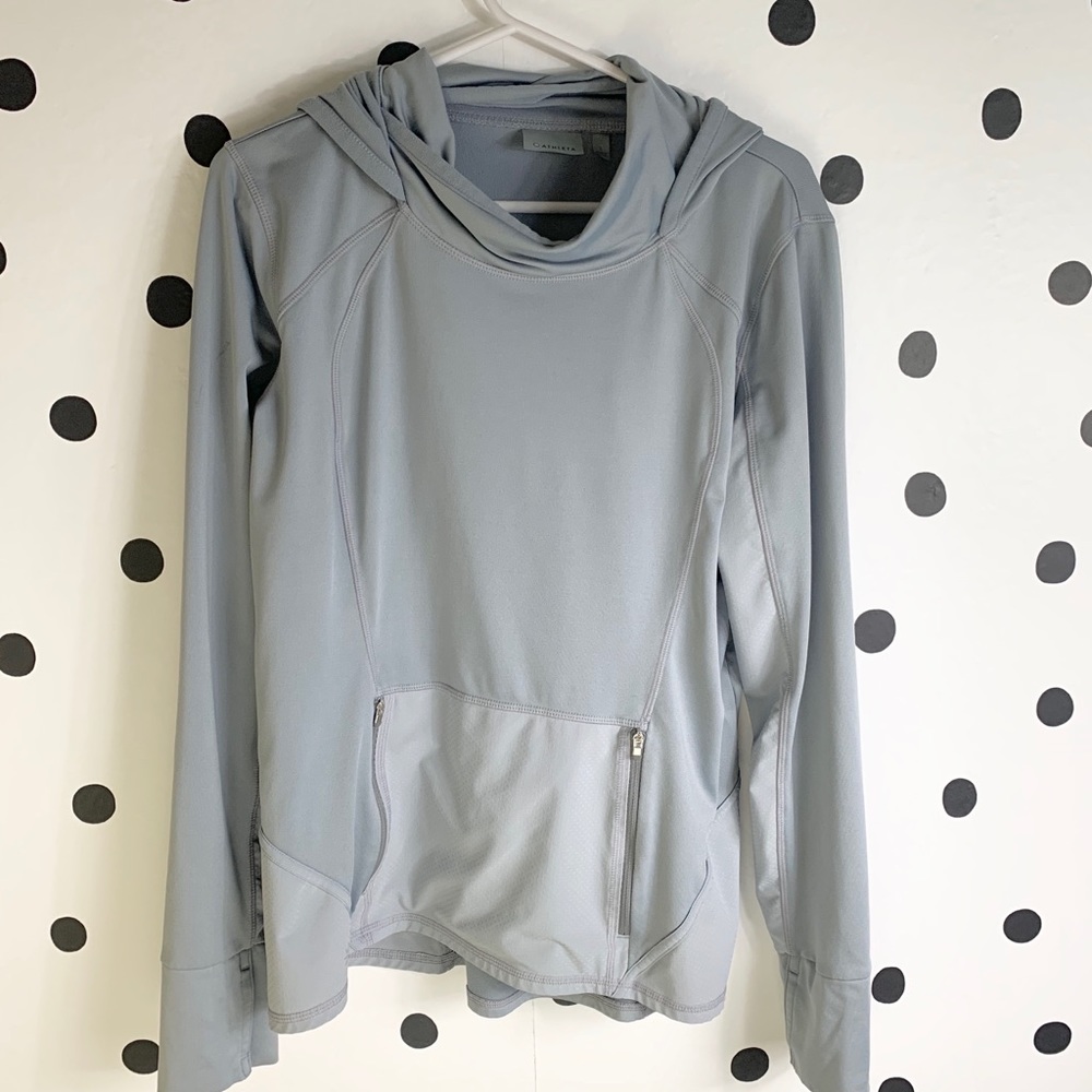 SOLD!! ATHLETA PLUSH TECH HOODIE 3.0 GREY SIZE L - Picture 3 of 8